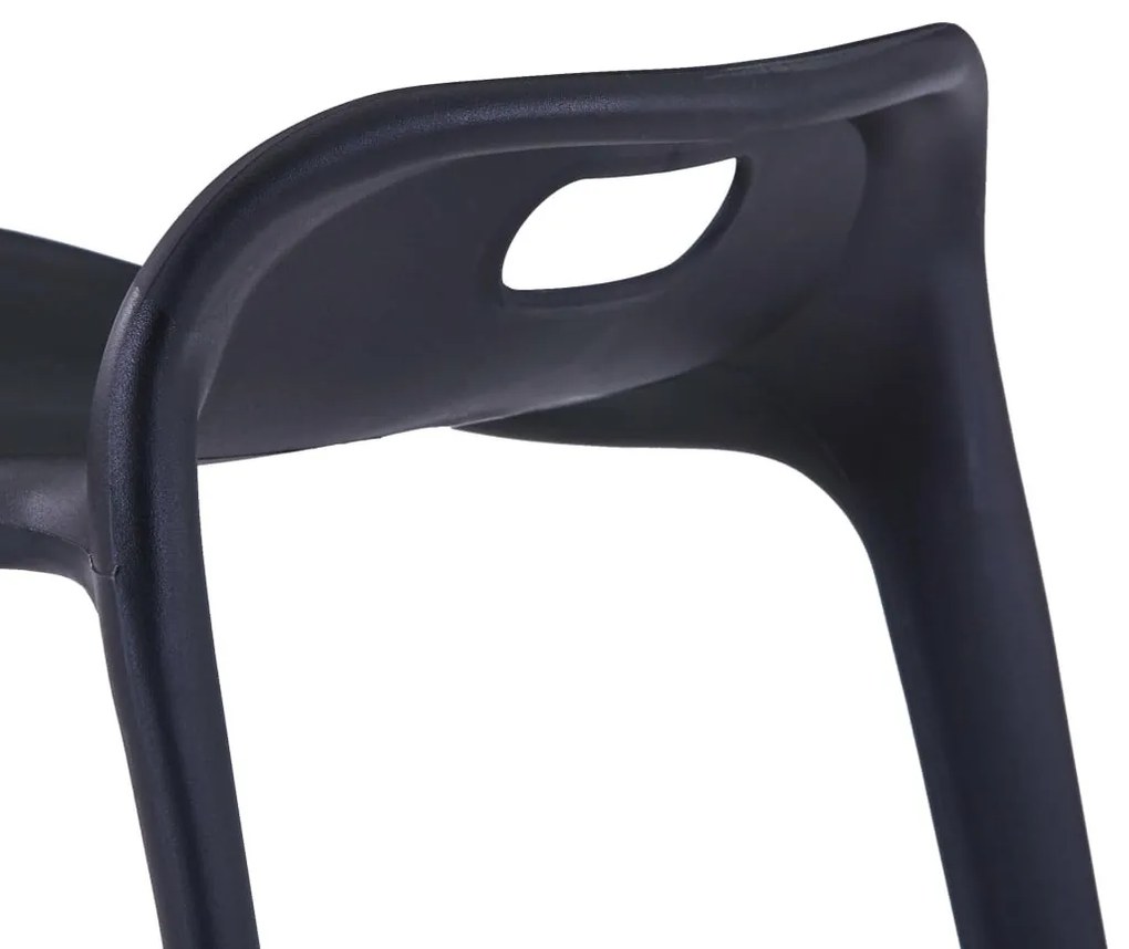 4 db fekete műanyag rakásolható szék