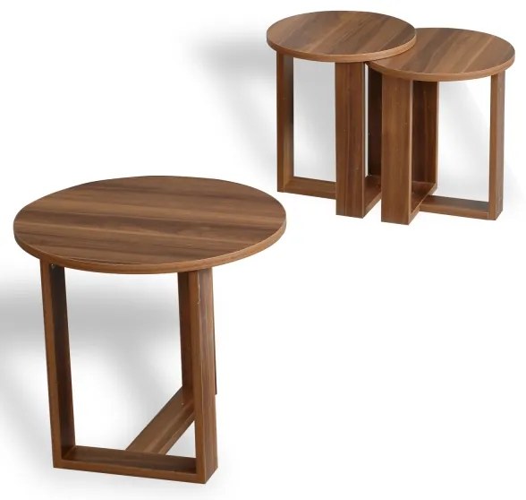 SZETT 3x MIRA barna dohányzóasztal