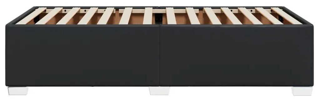 fekete műbőr ágykeret 90x200 cm