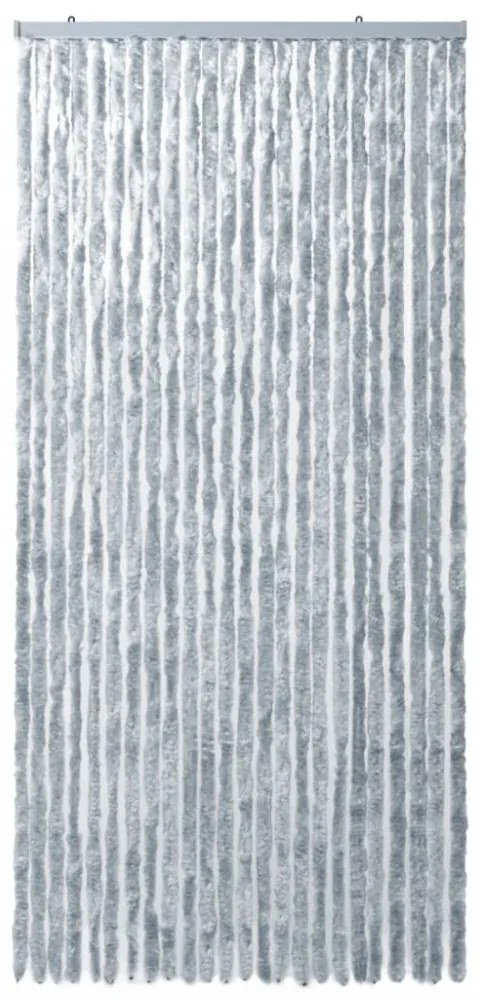 fehér és szürke zsenília rovarfüggöny 100 x 220 cm