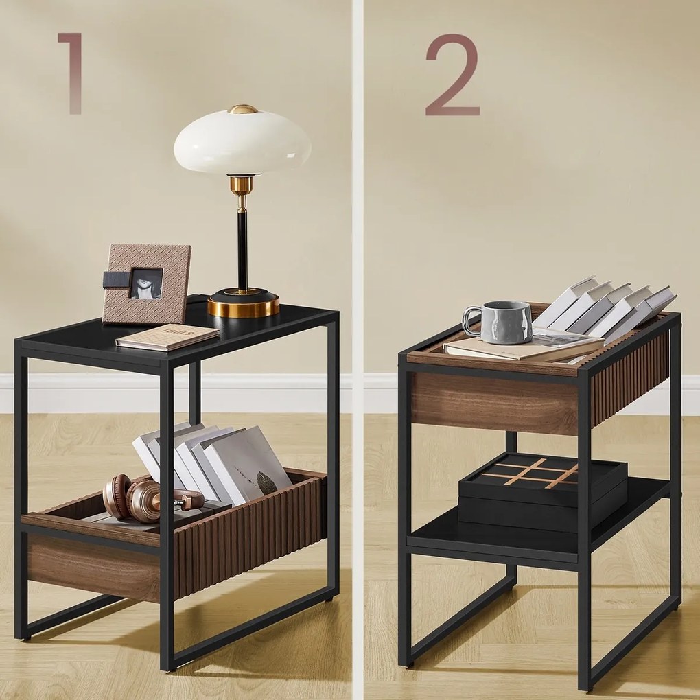 E1082 BK tárolóasztal, fekete