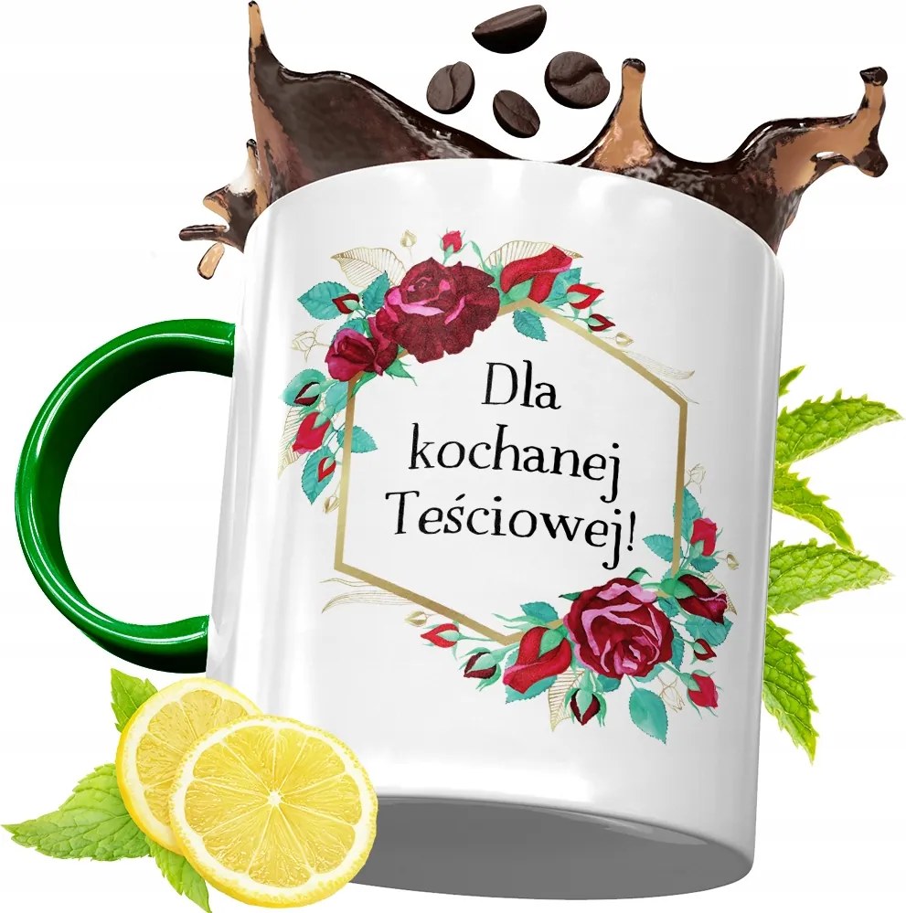 Zöld Bögre Anyósnak Születésnapi Ajándéknak, fényképes nyomattal