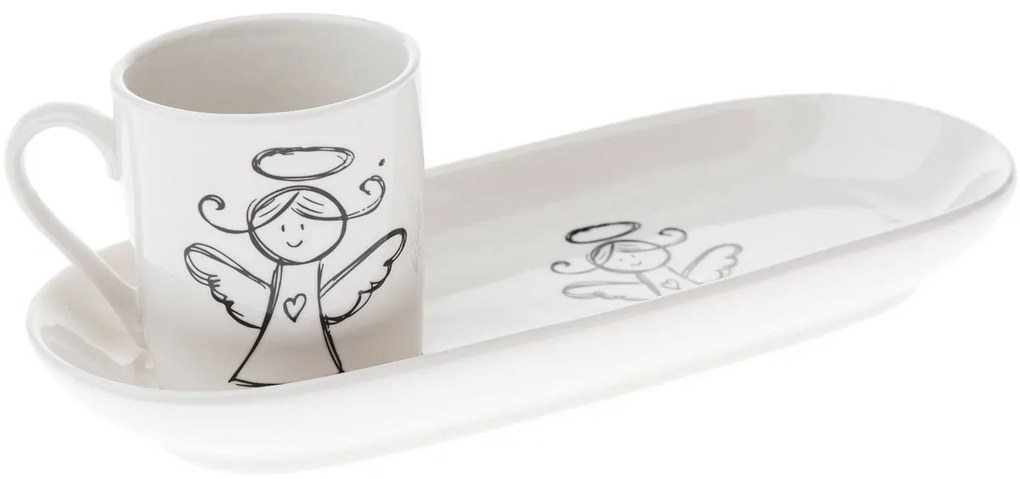 Porcelánový hrnek s podtáckem Anděl 90 ml