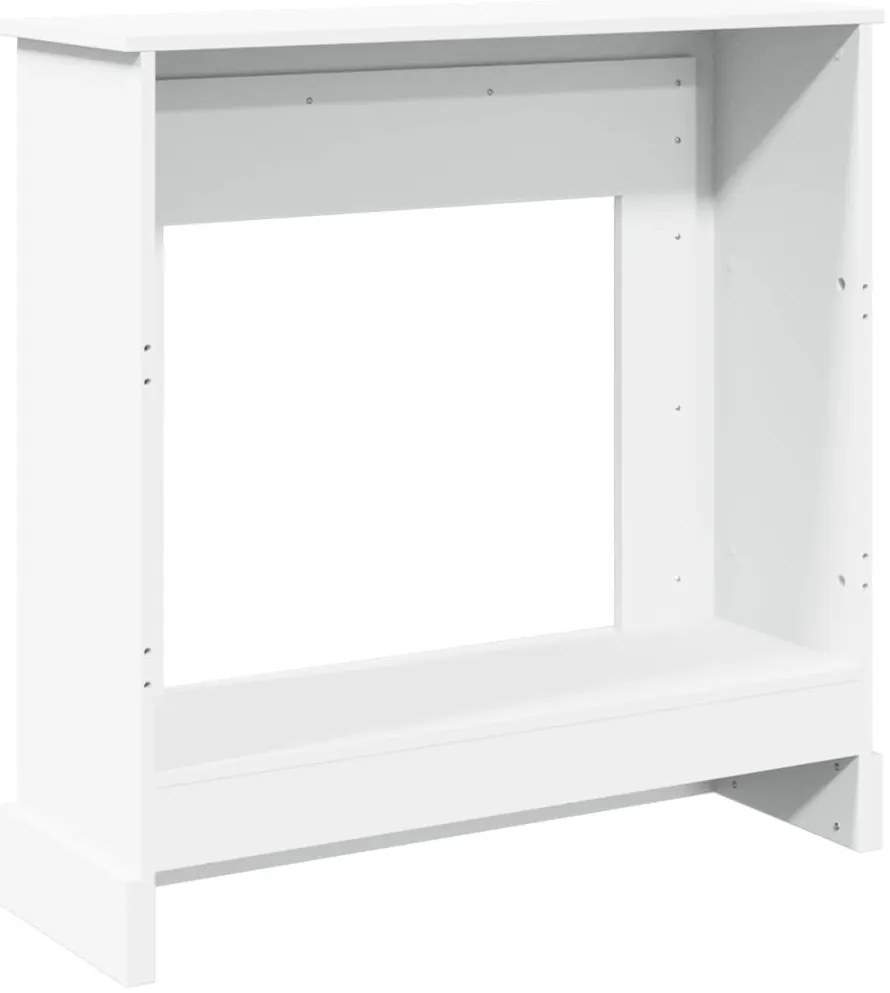 fehér szerelt fa kandallóburkolat 90 x 30 x 90 cm
