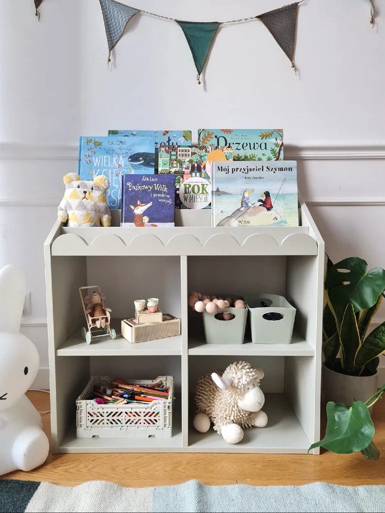 Gyerekkönyvtár BOOK NOOK SAGE 71x76 cm, világos zöld