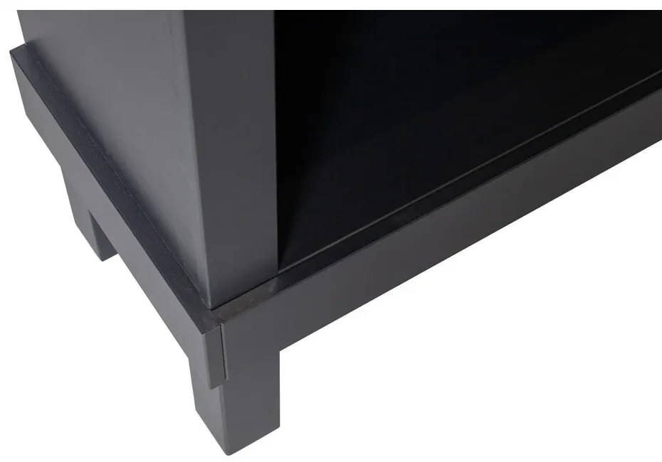 Fekete borovi fenyő könyvespolc 107x160x39 cm Bonk – WOOOD