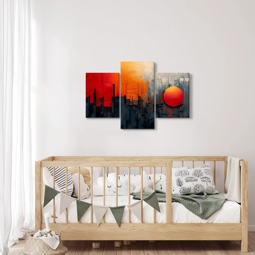 Kép - Absztrakt festmény a városról (90x60 cm)
