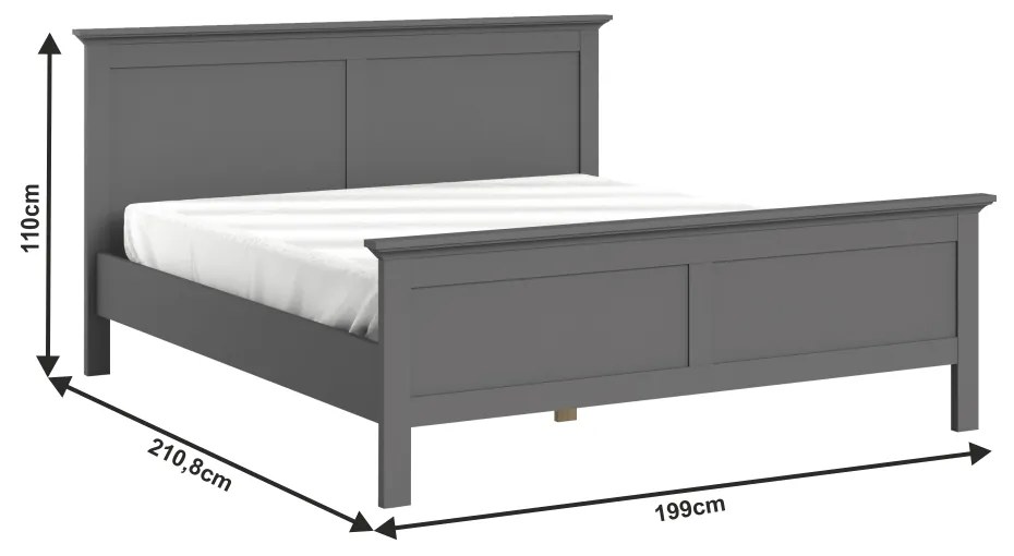 Franciaágy 180 cm Phung (szürke). 1016752
