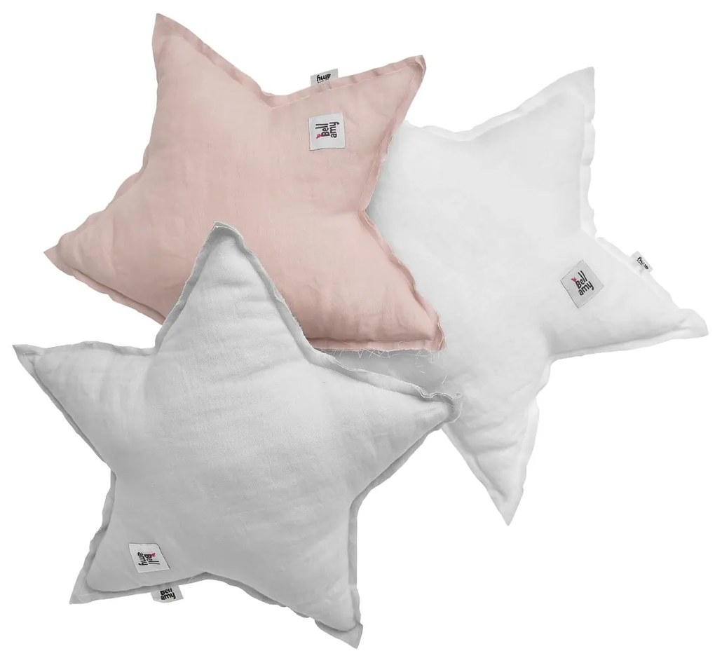 STAR DUSTY PINK vászon díszpárna