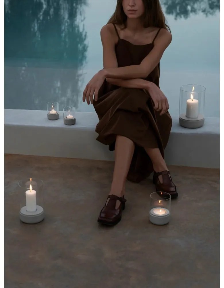 Üveg gyertyatartó készlet teamécseshez 2 db-os Calma – Blomus