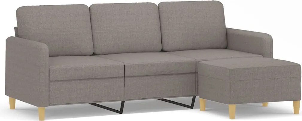vidaXL 3 személyes tópszínű szövet kanapé lábtartóval 180 cm