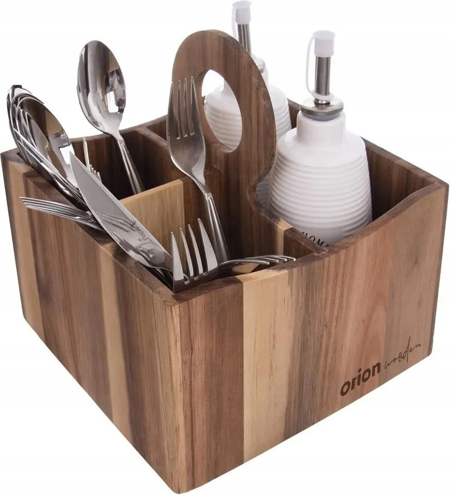 Evőeszköztartó Fűszerszószok Fa Tömör Orion 18,5 x 18,5 x 22cm