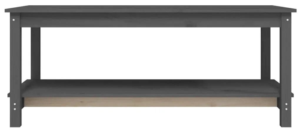 Szürke tömör fenyőfa dohányzóasztal 110 x 55 x 45 cm