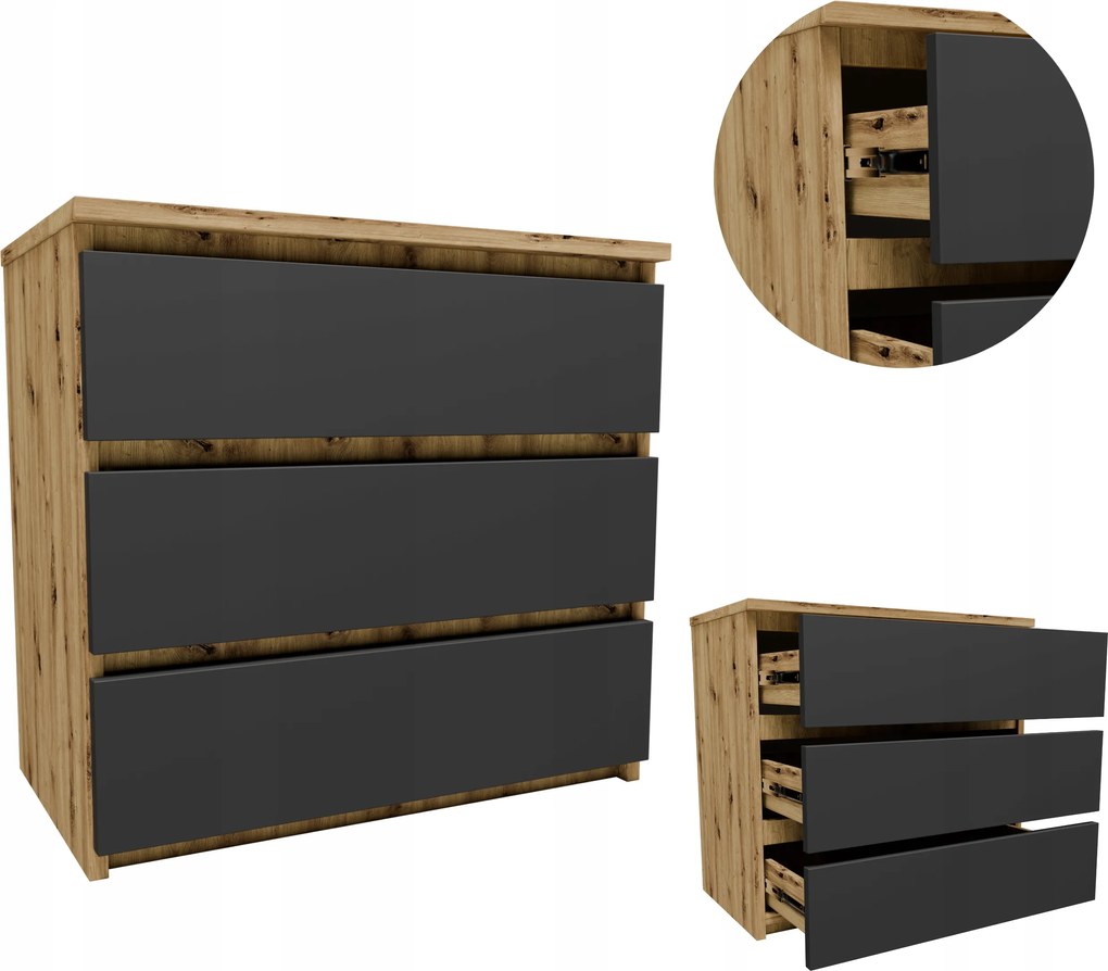 Éjjeliszekrény CL360AGR artisan-grafit szürke dohányzóasztal fiókos szekrény