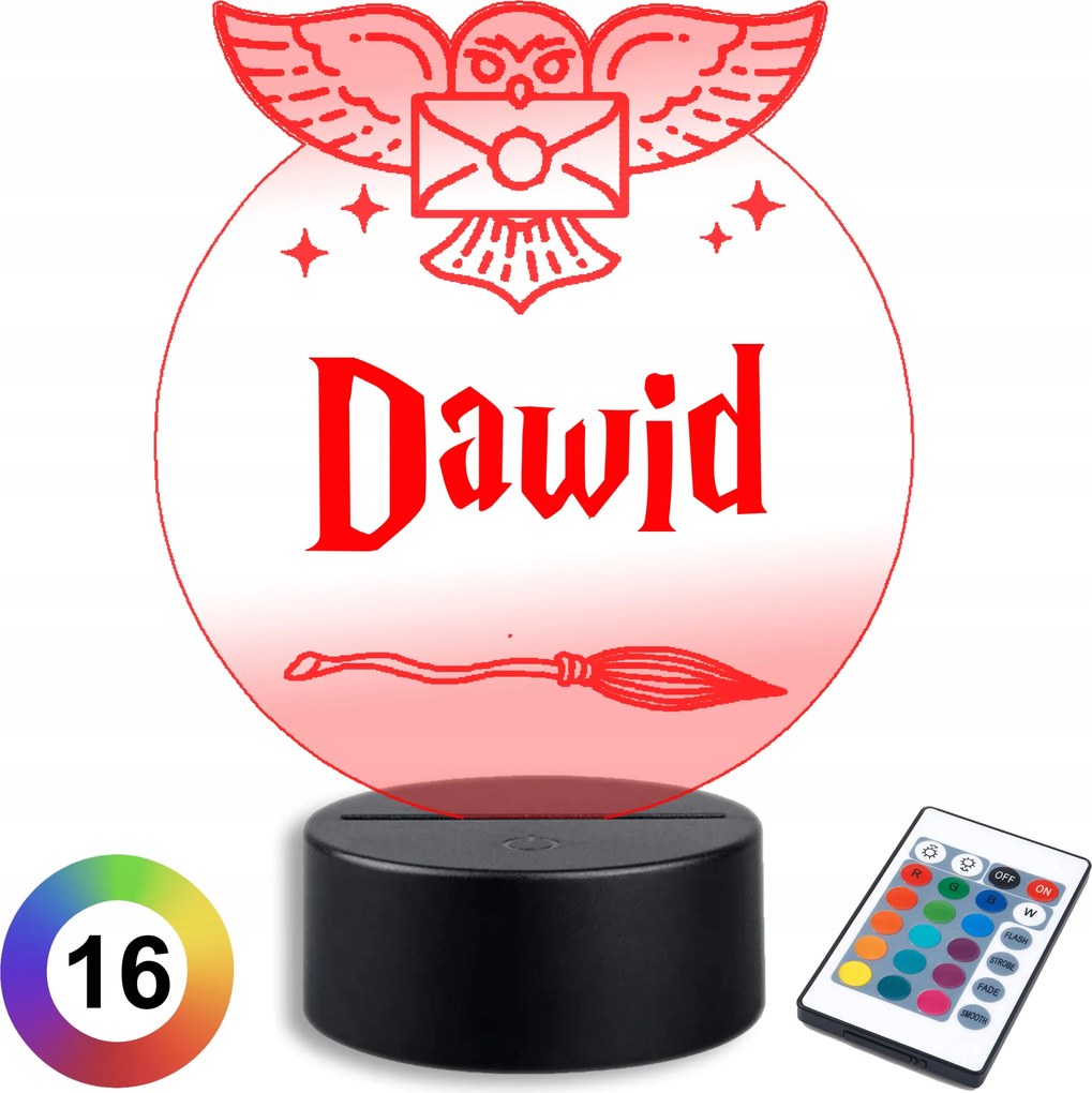 Led Éjjeli lámpa Íróasztalra Bagoly Harry Potter Gedwig Gravírozás Név Ajándék