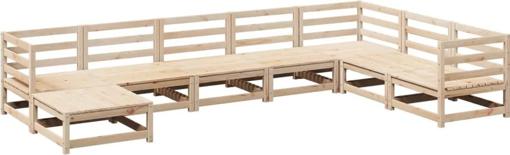 vidaXL 8 részes tömör fenyőfa kerti kanapészett