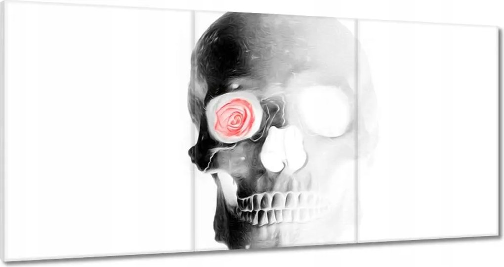 Vászonkép 180x90 Koponya rózsával Rózsa
