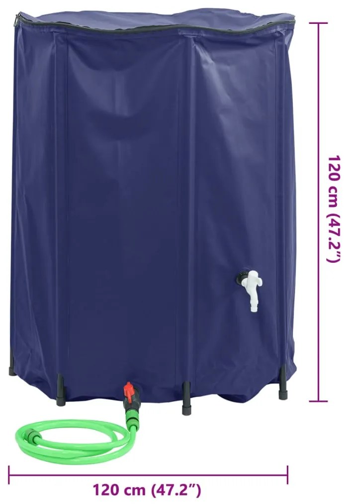 összecsukható PVC víztartály csappal 1350 L
