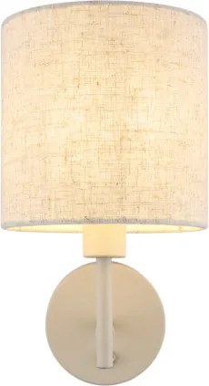 Globo 15968W Fali lámpa, matt homokszínű fém, krómozott fém, krém színű textil, billenőkapcsoló a terméken, SzxM: 150x265mm, Mélység: 200mm, 1x E14 40W 230V izzó nélkül