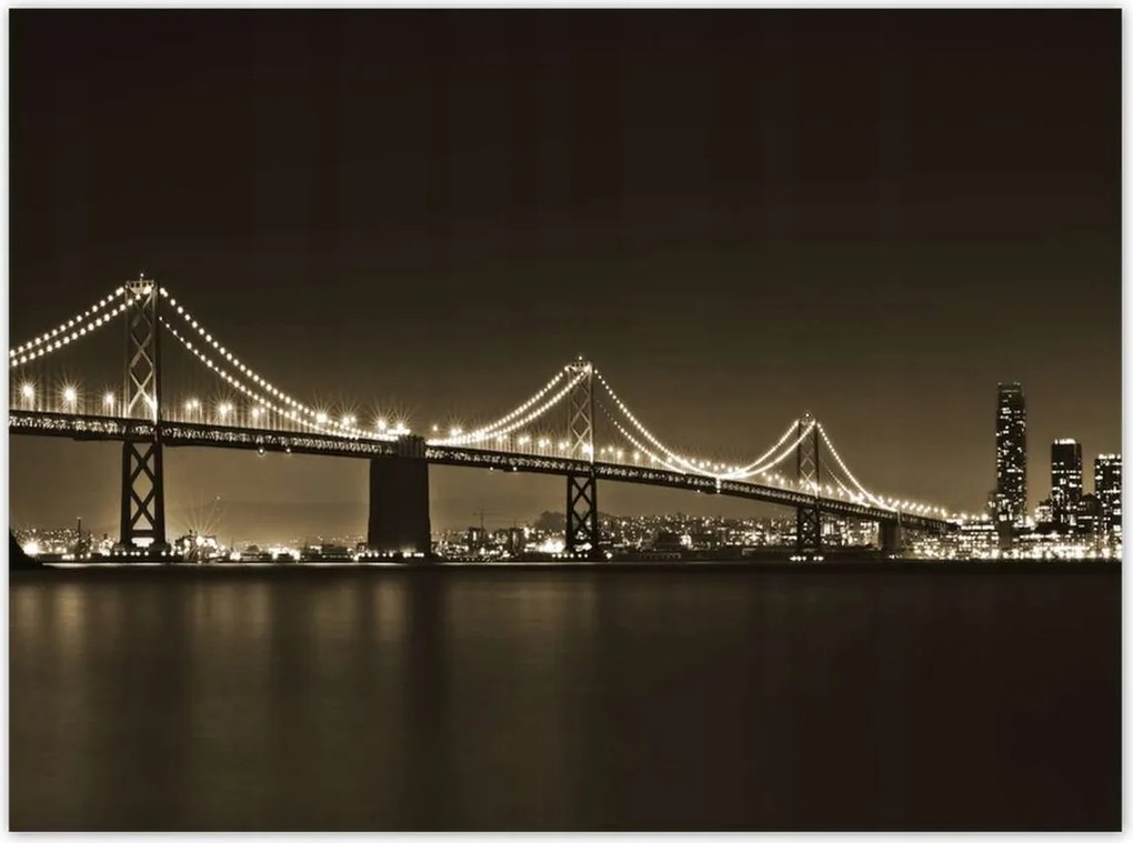 Poszterek 135x100 Híd az éjszakában szépia