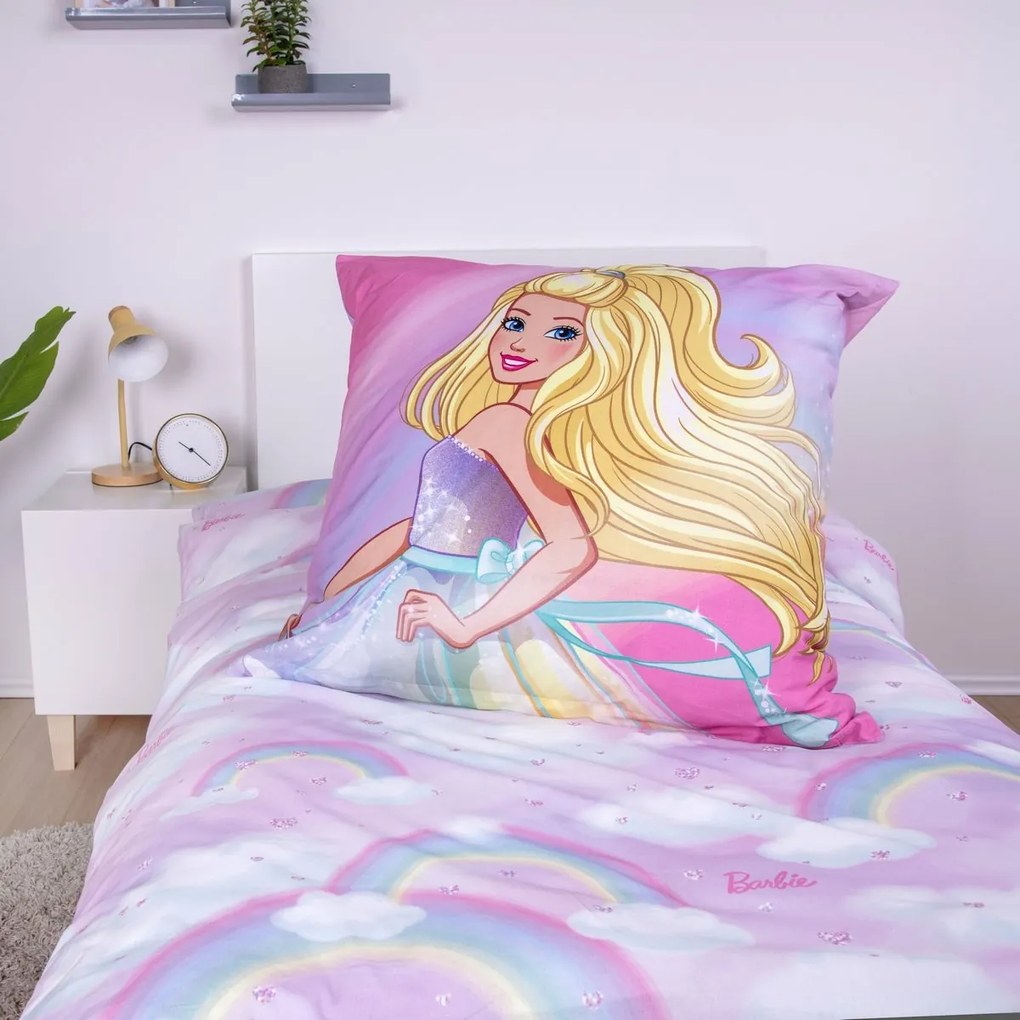 Herding Pamut ágynemű Barbie , 135 x 200 cm, 80 x80 cm