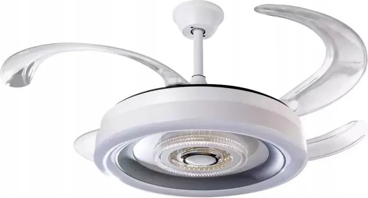 Mennyezeti ventilátor Led lámpával fehér nappaliba kanapé fölé asztal hűtés