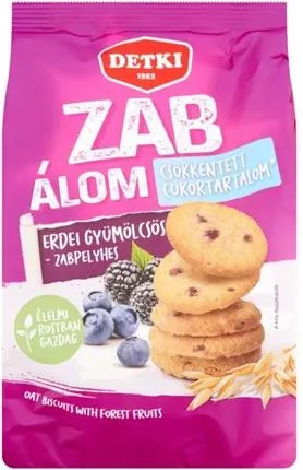 Omlós keksz, 150 g, DETKI Zabálom, erdei gyümölcsös-zabpelyhes (KHE421)