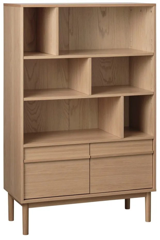 Natúr színű könyvespolc tölgyfa dekorral 140x90 cm Ponza – Unique Furniture