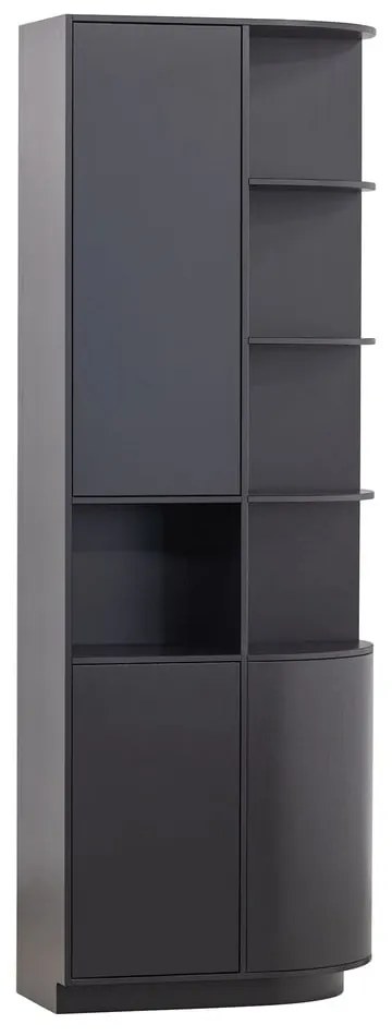 Fekete borovi fenyő moduláris könyvespolc 78x210 cm Finca – WOOOD