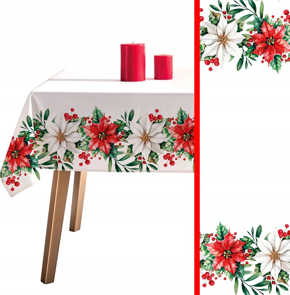 Betlehemi Csillag Asztalterítő szövet Nina VÍZÁLLÓ160cm kol 001 fehér