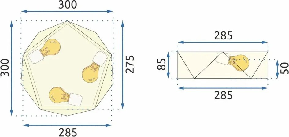 MORETTI MO6639 POLYGON Modern Mennyezeti Lámpa E27 IP20