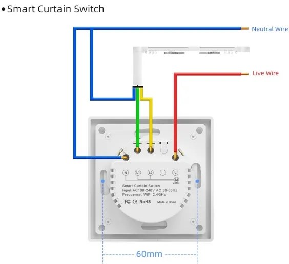 Immax NEO 07540L - Okos kapcsoló reluxák és rolók vezérléséhez 230V Wi-Fi Tuya