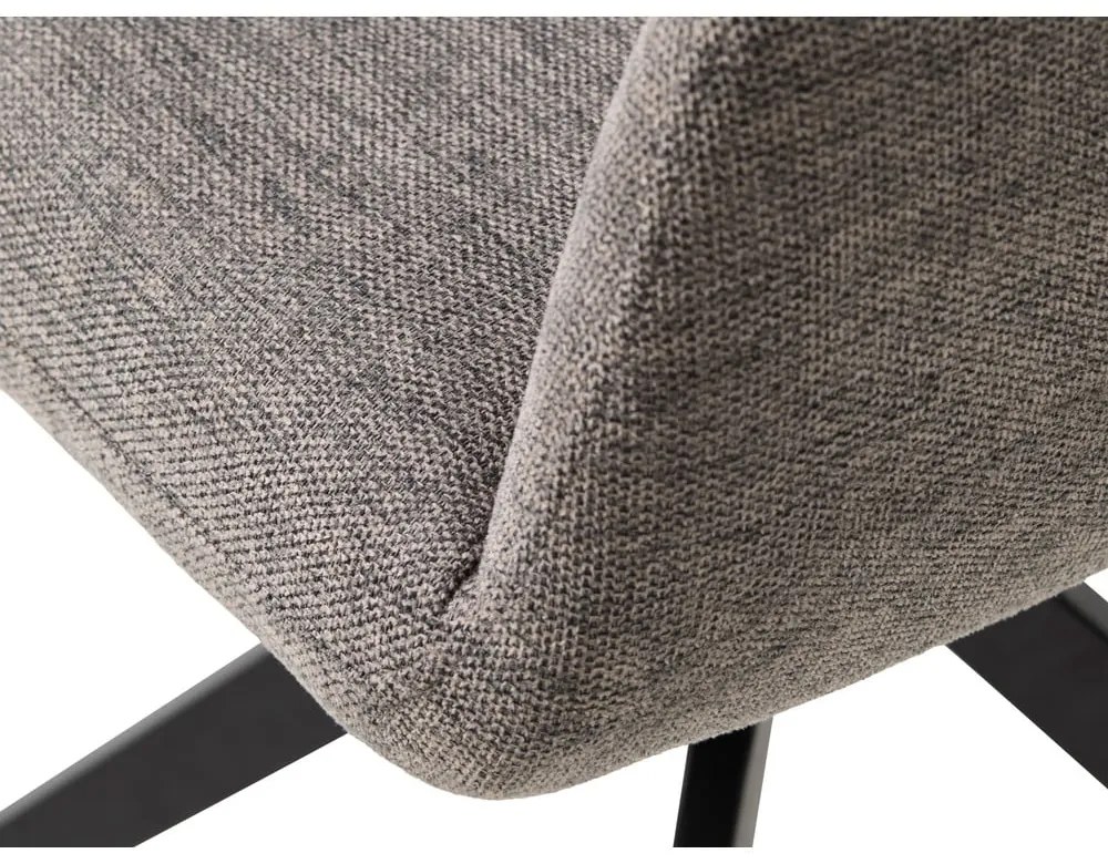 Szürke kárpitozott karfás étkezőfotel Roxana – Unique Furniture