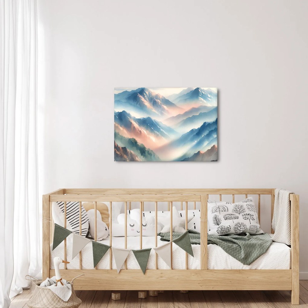 Kép - Akvarell hegyek (70x50 cm)