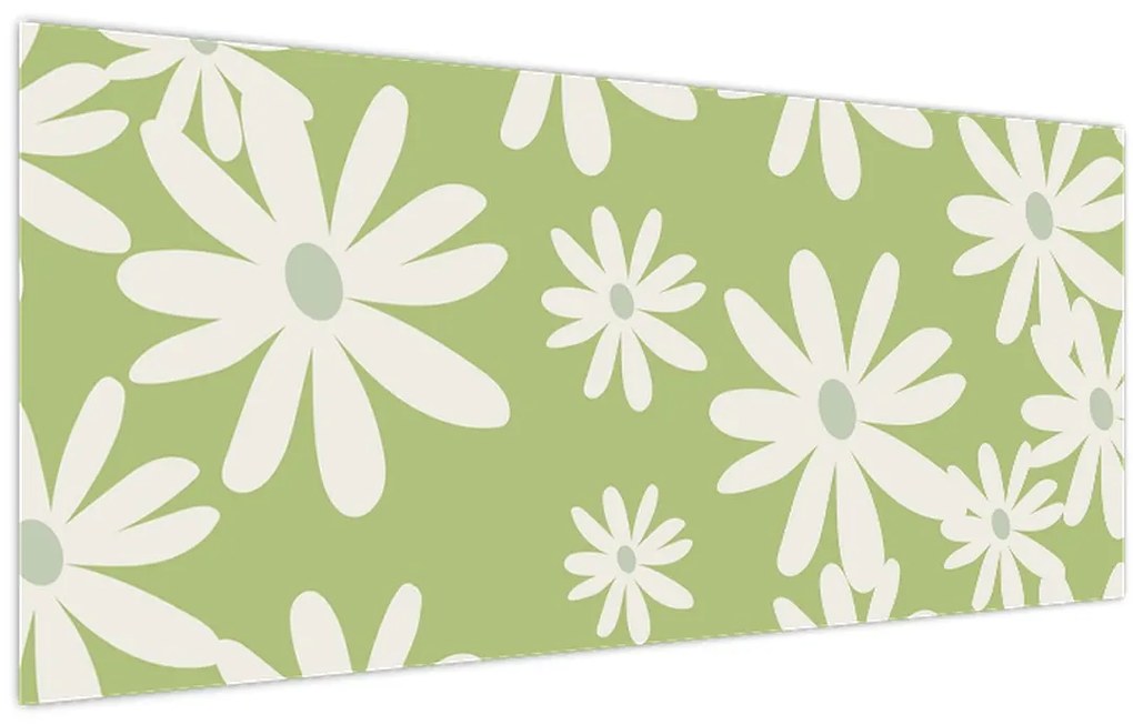 Kép - Hippik, zöld virágok N⁰1 (120x50 cm)