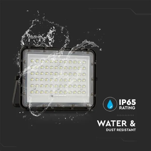 LED Kültéri napelemes reflektor LED/15W/3,2V IP65 4000K fekete + távirányító