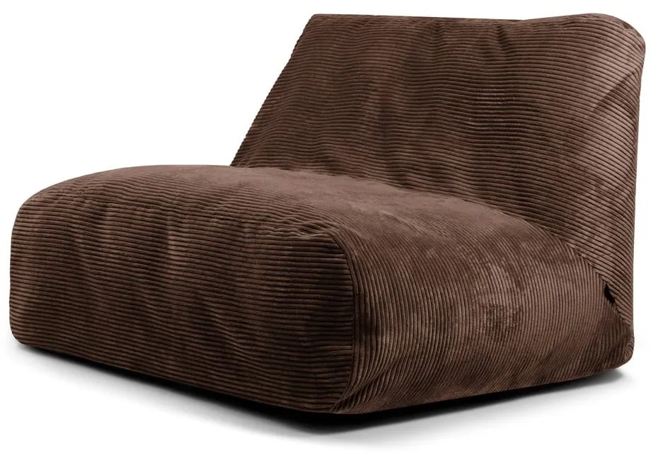 Sötétbarna kordbársony babzsákfotel Sofa Tube – SLOWDOWN