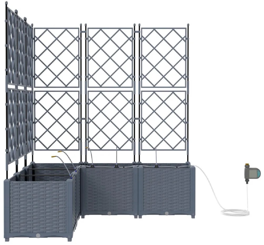 Kerti ültetők Világosszürke 120 x 120 x 142 cm Acél