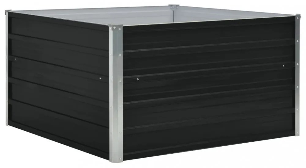 antracitszürke horganyzott acél kerti magaságyás 100x100x45 cm
