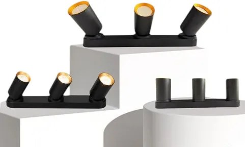 UNIVERSO Spot lámpatest 3xGU10 Max.35w IP20 Fekete/arany 380x60x25mm