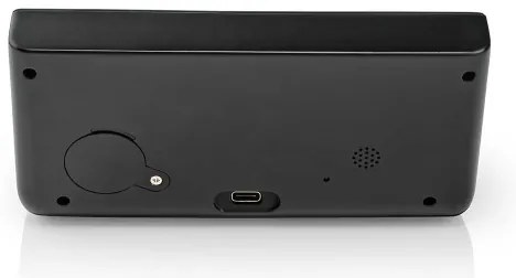 Nedis WCACQ20BK - Ébresztőóra LCD kijelzővel és vezeték nélküli töltő 15W/5V fekete