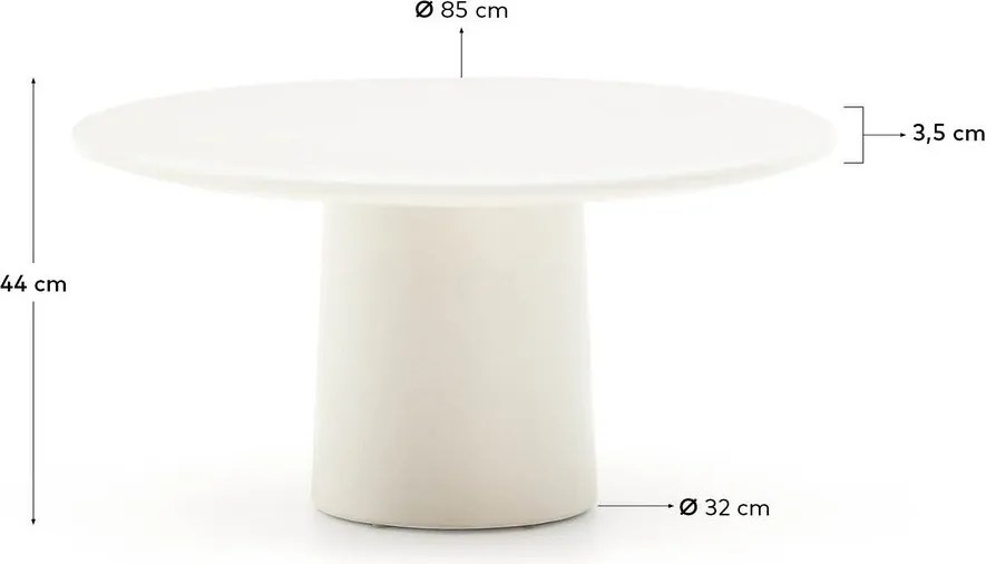 Beton kerek kerti dohányzóasztal ø 85 cm Albanella – Kave Home