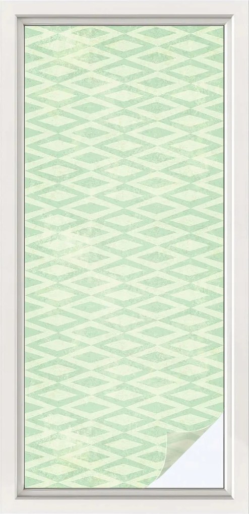 Öntapadós adatvédelmi fólia szélvédőre Zöld rombuszok 50x116 cm