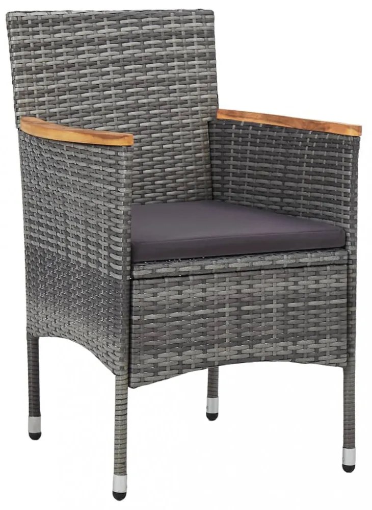 vidaXL 11 részes szürke polyrattan kerti étkezőgarnitúra