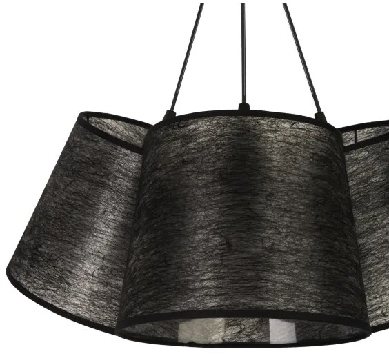 Duolla - Csillár zsinóron ROSSA 3xE27/40W/230V fekete