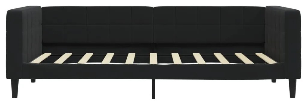 fekete kihúzható bársonyheverő 90 x 190 cm