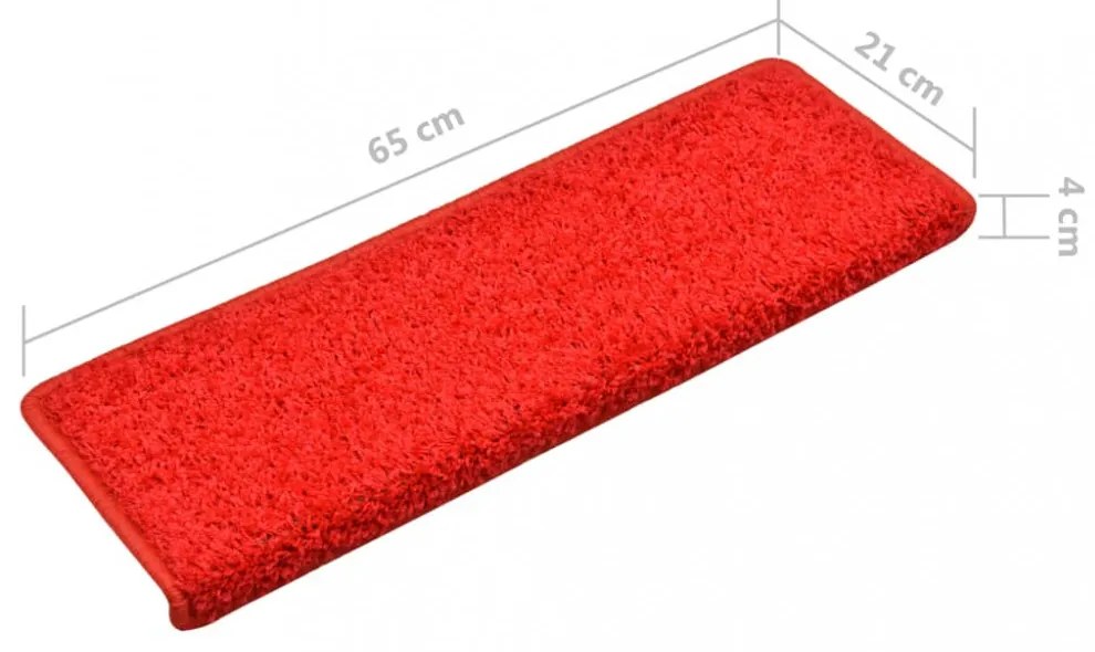 10 db piros lépcsőszőnyeg 65 x 21 x 4 cm