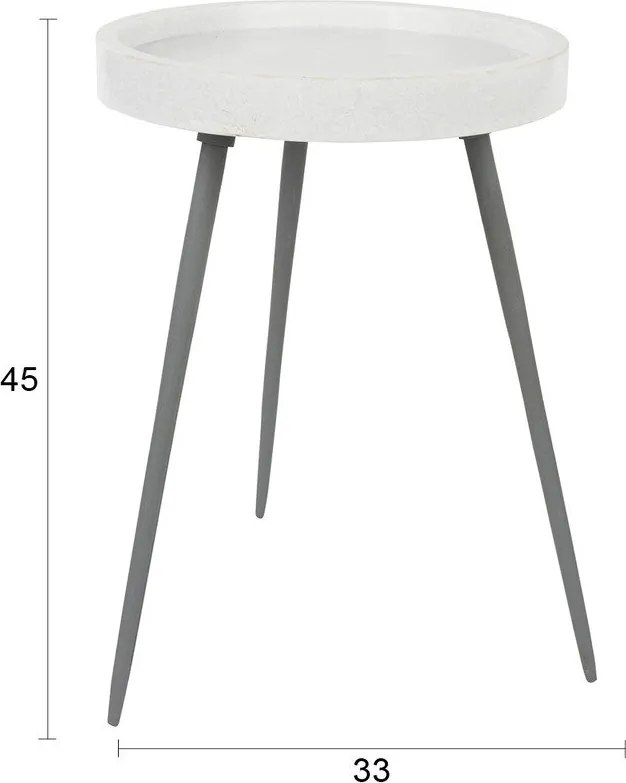 Kerek tárolóasztal márvány asztallappal ø 33 cm Karrara – White Label