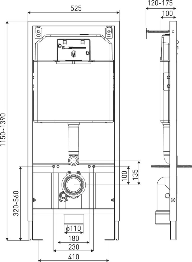 Kasos Pacific Chrome falba építhető WC tartály szett