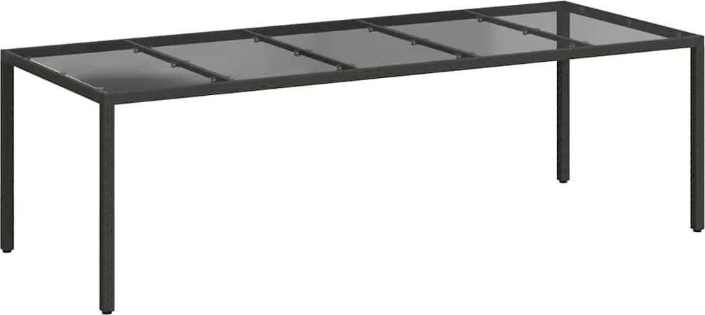 vidaXL Kerti Asztal Tiszta fekete 250 x 100 x 75 cm polirattan